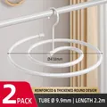Spiral stainless steel clothes drying rack for bedsheets 2-pack white variant - 2 Pcs/Set / Painted Iron / 9.9mm White Circular