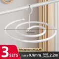 3-Pack white spiral stainless steel quilt drying rack with 418mm diameter circular design - Set of 3 / Painted Iron / 9.9mm White Circular