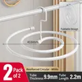 Stendibiancheria a spirale bianco in acciaio inox per lenzuola e trapunte, diametro 418 mm - Pieghevole Bianco / Diametro del tubo 9.9mm / Lunghezza 2,2m