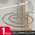 Stendibiancheria a spirale in acciaio inox argento per lenzuola e piumini - Pieghevole Acciaio Inossidabile / Diametro del tubo 9.5mm / Lunghezza 2,2m