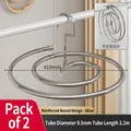 Spiral laundry drying rack for bed sheets, 2-pack silver stainless steel, 418mm diameter - Stainless Steel 2 Pack / Tube 9.9mm Length 2.2m