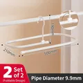 Appendiabiti a spirale bianco per trapunte set di 2, largo 500mm, design salvaspazio - Ovale Pieghevole Bianco / Tubo 9.9mm / 500x210x190mm