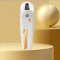 Professional white and orange pet nail clipper with LED light and safety guard for small cats - LED Lighted Nail Clipper (White)