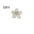 Exquisite mini white flower hair claw clip with sparkling crystal center piece 1pcs - Light Green
