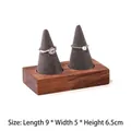 Walnut Pointed Two-Finger Ring Stand