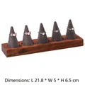 Walnut Pointed Five-Finger Ring Stand Grey Five-Finger Style
