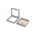 Grey square 3D floating display frame with PE film for jewelry and medals - Small Square Floating Case / Gray