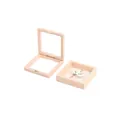 Pink PE film jewelry suspension display box with square frame for pins and rings - Small Square Floating Case / Pink