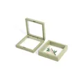 Sage green PE film floating jewelry box for rings and brooches with suspension design - Fruit Green; 180*180*20mm