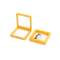Square bright yellow PE film floating jewelry display box for necklaces and rings - Orange; 70*70*20mm