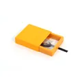 Yellow sliding 3D floating jewelry display box with PE film for necklace storage - Orange Floating Box + Plastic Drawer Box; 70*70*20mm