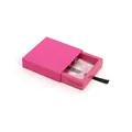Rose red PE film suspension jewelry box for bracelets with black pull ribbon tab - Rose Red Floating Box + Drawer Box; 70*70*20mm