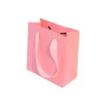 Pink cardboard gift bag with matching ribbon handles for jewelry packaging and storage - Pink Bag; Paper Tote Bag 15*15cm