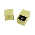 Light green drawer-style jewelry gift box with soft black flocking lining for rings - Fruit Green Ring Box; Ring Box 5*5*4cm