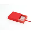 Red drawer jewelry box with PE film suspension window for bead bracelet display - Red Floating Box + Drawer Box; 70*70*20mm