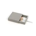 Grey slide-out PE film display box with light grey silk pull tab for jewelry storage - Drawer Type Floating Box - Small / Gray