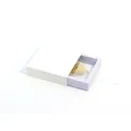 White and lavender drawer-style jewelry display box with golden filigree accessory - White Floating Box + Drawer Box; 70*70*20mm