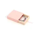 Rectangular pink PE film jewelry gift box with a drawer design and silk pull handle - Pink Floating Box + Drawer Box; 70*70*20mm