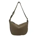 Wasserfeste Nylon-Halbmond-Umhängetasche in Khaki mit verstellbarem schwarzem Gurt - Grün
