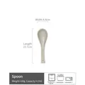 Handmade ceramic soup spoon with long handle and speckled glaze finish for dining - Beige Grey-15.7cm