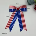 Independence Day hair clip with 15cm American flag bow in grosgrain ribbon style - Stars And Stripes Large Bow Pair (18#)