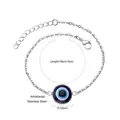 Silbernes Edelstahl-Armband mit blauem Evil Eye Anhänger und antiallergener Wirkung - Silbernes Einzel-Evil-Eye-Armband
