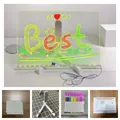 LED acrylic drawing board set with adjustable tripod and twelve colorful markers - 30x20cm Colorful Light + Inline Switch + Multi-Color Pens