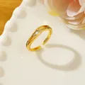 Adjustable gold plated crisscross ring with micro-pave crystals in minimalist style - Adjustable Open / Gold Intertwined Wrapped Pavé Style (V1)
