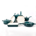 Peacock green enameled cast iron cookware set including dutch ovens and skillets - Teal / J33 Baking Pan (3.5l) 33x23cm