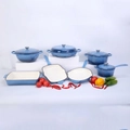 7-piece blue gradient enameled cast iron cookware set with Dutch ovens and pans - Sky Blue / J33 Baking Pan (3.5l) 33x23cm