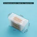 Transparente 220ml hohe rechteckige Organizerbox für Wattestäbchen mit Klappdeckel - Erhöhte Mini-Langbox (3650)