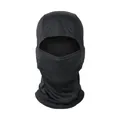Breathable black mesh balaclava face mask for outdoor cycling and tactical fishing - Black
