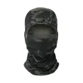 Tactical balaclava in dark camo print with breathable quick-dry mesh fabric - Black CP Camouflage