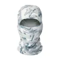 Breathable white camo tactical balaclava with mesh fabric for outdoor fishing and cycling - Snow Camo