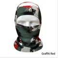 Graffiti Red camouflage tactical cycling face mask with breathable mesh quick-dry fabric - Graffiti Red