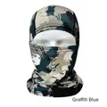 Outdoor breathable cycling balaclava with graffiti blue tactical camouflage pattern - Graffiti Blue