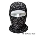 Tactical breathable mesh face mask with cashew black paisley print for outdoor riding - Cashew