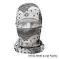 Breathable paisley balaclava in white with large square pattern for outdoor sun protection - White Large Checkerboard
