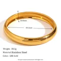 Unregelmäßige C-förmige Creolen aus 18K vergoldetem Edelstahl mit glänzender Spiegeloberfläche - 10mm Breit Glatt Armreif 60mm Innendurchmesser - Gold