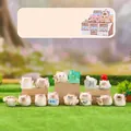 Cat theme artistic blind box figures set on wooden base with green grass background - -11 Cat Pai Performing Artists (6) / Full Set