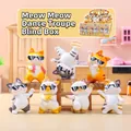 Set of 6 Meow Meow Dance Troupe cat blind box figures wearing sunglasses in dancing poses - M429 Meow Meow Dance Troupe (6 Members) / Full Set