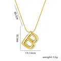 Golden balloon-style letter B pendant necklace with 40+5cm chain size details - Letter B