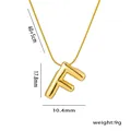 Minimalist gold letter F necklace pendant with polished metallic finish for women - Letter F