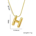 Elegant gold letter H pendant necklace with polished snake chain for women stylish jewelry - Letter H
