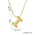 Gold letter I pendant necklace size guide with 18mm height and 40cm adjustable chain - Letter I