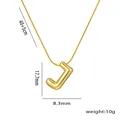 Golden 3D balloon letter J pendant necklace with polished finish and snake chain - Letter J