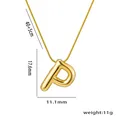 Balloon style letter P pendant necklace in gold finish with sleek snake chain detail - Letter P