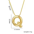 Golden 3D bubble letter Q pendant necklace with 40+5cm adjustable chain for women - Letter Q