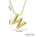 Minimalist gold-plated letter W pendant necklace with shiny snake chain for women - Letter W