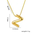 Polished 18K gold snake chain necklace with irregular geometric pendant 40+5cm - Letter Z